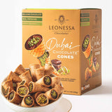 Leonessa Dubai Chocolate Cones with Pistachio Kunafa | Made with Premium Belgian Chocolates | Kunafa Chocolate | Chocolates de Dubai - 4.7 oz