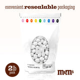 M&M’S WORLD White Peanut Chocolate Candy, 2lbs of Bulk Candy in Resealable Pack for Weddings, Graduations, Dessert Tables, Birthday Parties, Candy