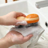 Laundry Stain Brush 2 Pack Two-Side Soft Bristle Scrub Brush for Stain Removal Silicone Household Clothes Washing Brush Dual-use Scrubbing Brush