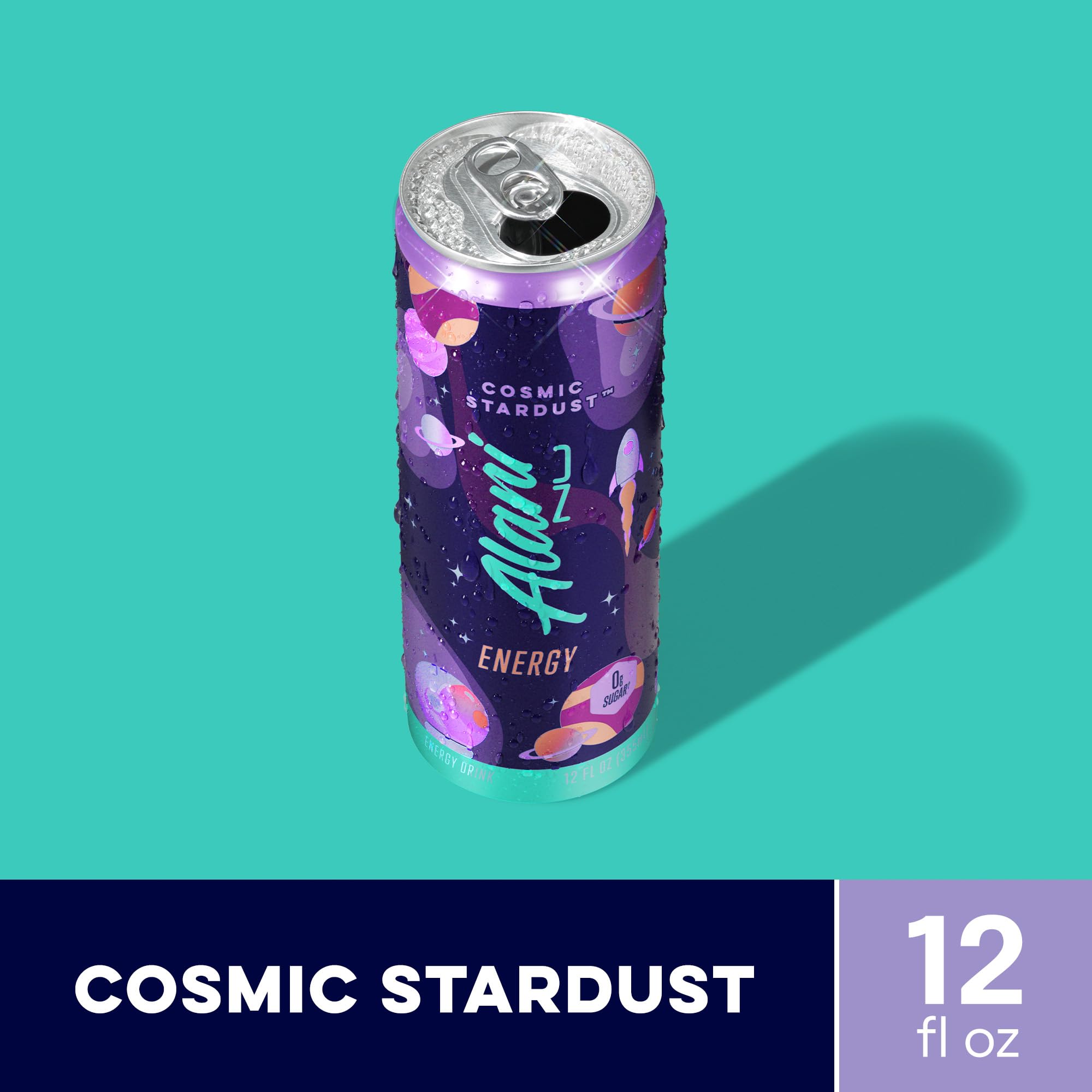 Alani Nu COSMIC STARDUST, Sugar Free, Low Calorie Energy Drinks, 200mg Caffeine, Biotin, B Vitamins, Zero Sugar, 10 Calories, 12 Fl Oz Cans, 12 Pack
