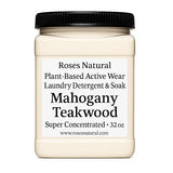 Roses Natural Active Wear Laundry Detergent & Soak - Plant-Based Odor Removing Formula for Gym Clothes & Performance Fabrics, 32 oz (Mahogany
