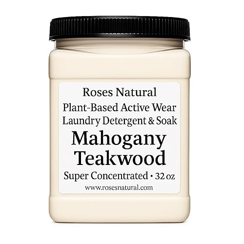 Roses Natural Active Wear Laundry Detergent & Soak - Plant-Based Odor Removing Formula for Gym Clothes & Performance Fabrics, 32 oz (Mahogany