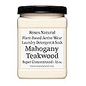 Roses Natural Active Wear Laundry Detergent & Soak - Plant-Based Odor Removing Formula for Gym Clothes & Performance Fabrics, 32 oz (Mahogany