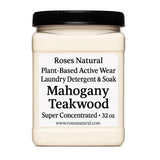 Roses Natural Active Wear Laundry Detergent & Soak - Plant-Based Odor Removing Formula for Gym Clothes & Performance Fabrics, 32 oz (Mahogany