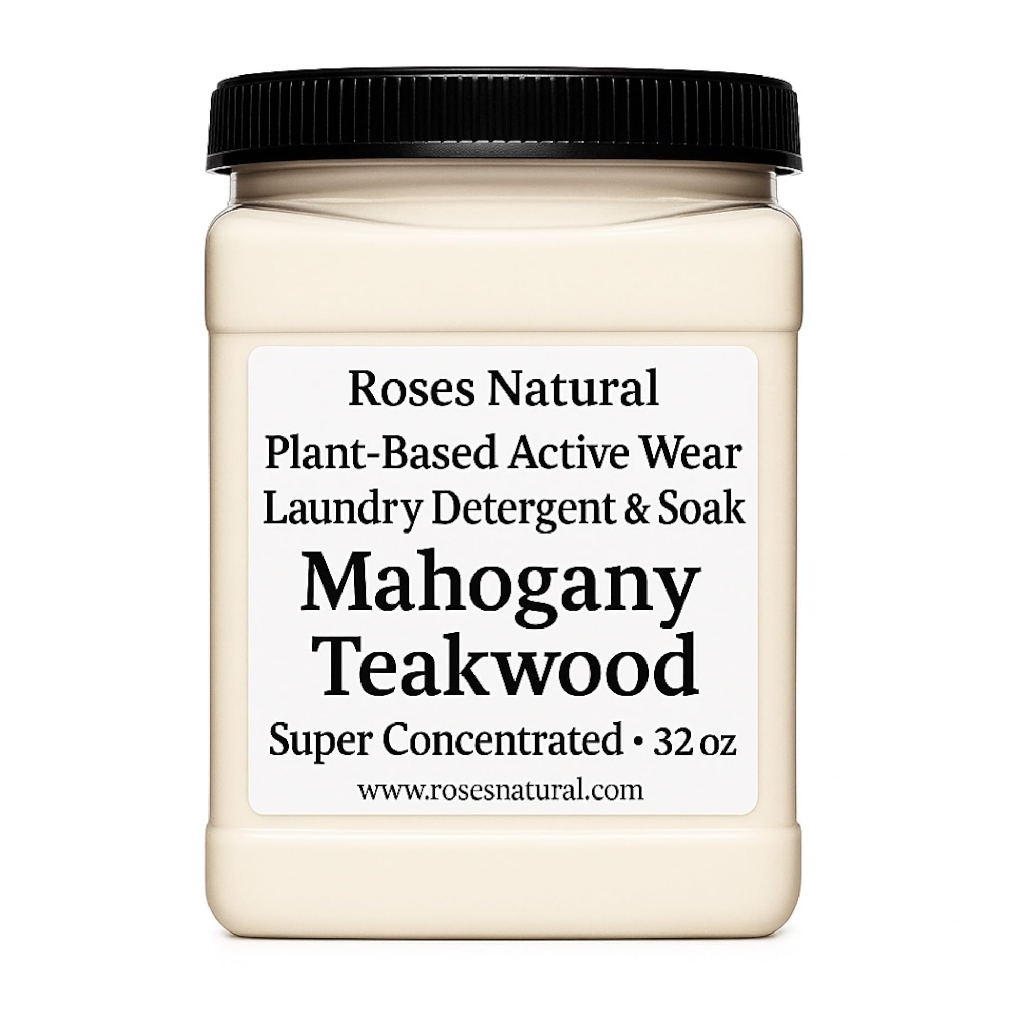 Roses Natural Active Wear Laundry Detergent & Soak - Plant-Based Odor Removing Formula for Gym Clothes & Performance Fabrics, 32 oz (Mahogany
