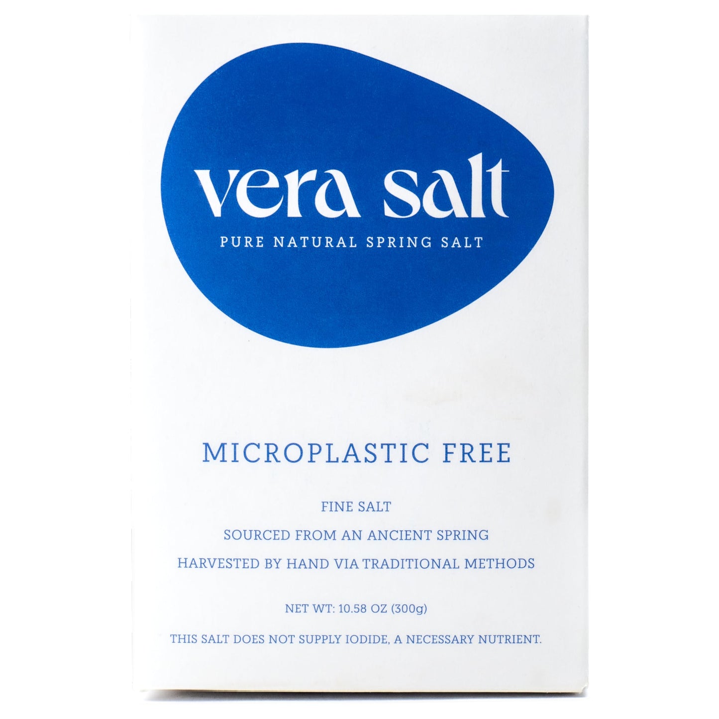Vera Salt Fine Spring Salt - 300g Pack - Hand?Harvested White Crystals from Spain - Fine Texture with Natural Minerals - Plastic-Free Packaging
