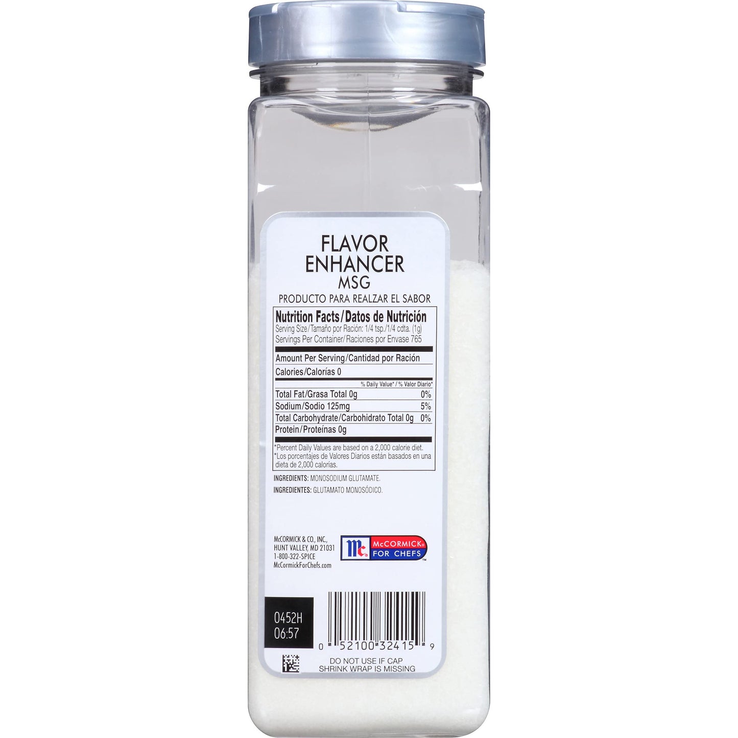 McCormick Culinary Flavor Enhancer MSG, 27 oz - One 27 Ounce Container of MSG Food Enhancer Seasoning, Deepens Flavor of Beef, Poultry, Vegetables