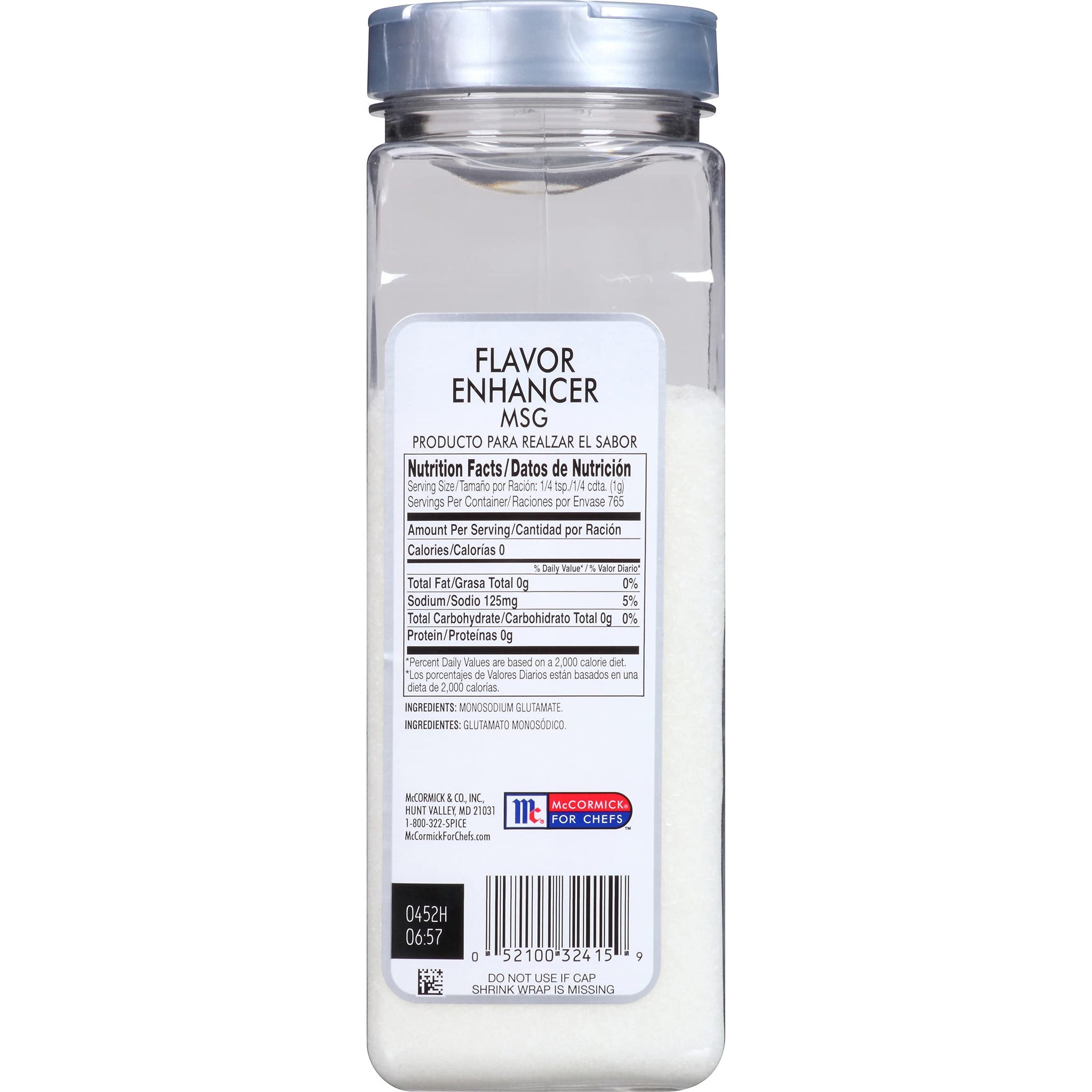 McCormick Culinary Flavor Enhancer MSG, 27 oz - One 27 Ounce Container of MSG Food Enhancer Seasoning, Deepens Flavor of Beef, Poultry, Vegetables