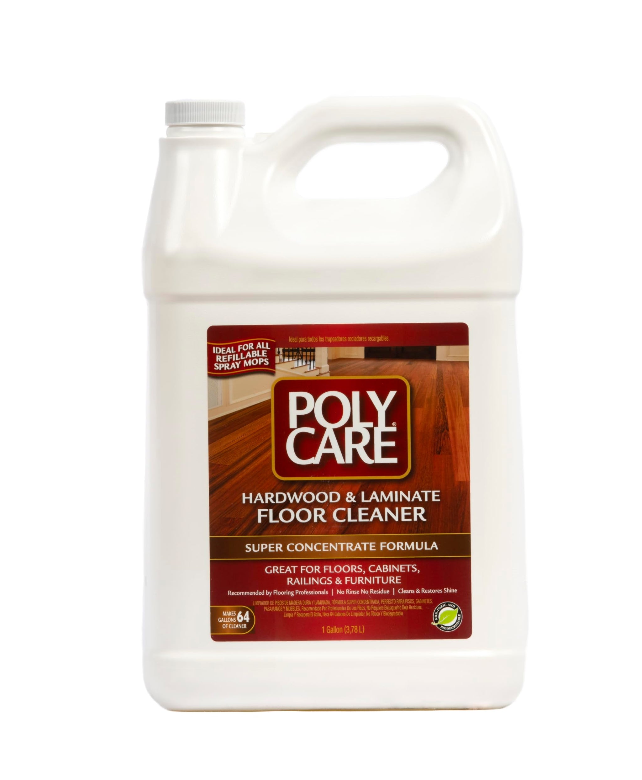 PolyCare Hardwood Floor Cleaner Super Concentrate - 128 Fl Oz - Fresh- Dilute Concentrate with Water for Spray Mops and Spray Bottles - Residue-Free