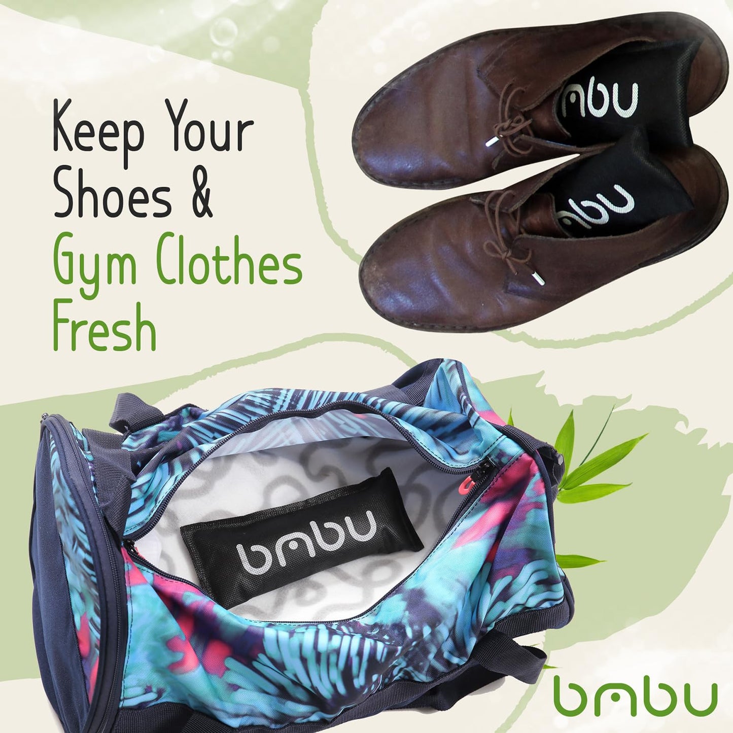 bmbu Charcoal Shoe Deodorizers - Activated Natural Bamboo Air Purifying Bag Insert for Sneakers Oder Eliminator Mini Bags -Absorber/Freshener for Gym