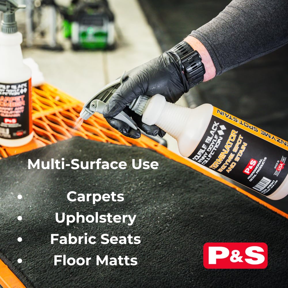 P & S PROFESSIONAL DETAIL PRODUCTS Terminator Enzyme Spot & Stain Remover - Professional Upholstery & Carpet Cleaner, Eliminates Grease, Dirt
