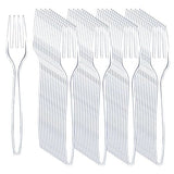 Liacere 360Pcs Clear Plastic Forks -Disposable Plastic Forks BPA-Free, 6.7-inch Heavy Duty Clear Disposable Cutlery, Suitable for Parties
