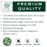 SPICES VILLAGE Dried Savory, Summer Savory Spice, Savory Herb, 2 oz, Pure Mediterranean Seasoning, Kosher, Gluten Free, Vegan, Non GMO, Resealable
