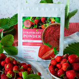 Wild Harvested Strawberry Freeze-Dried Powder - 2 Oz - Natural Strawberry Powder, No added sugar, No GMOs