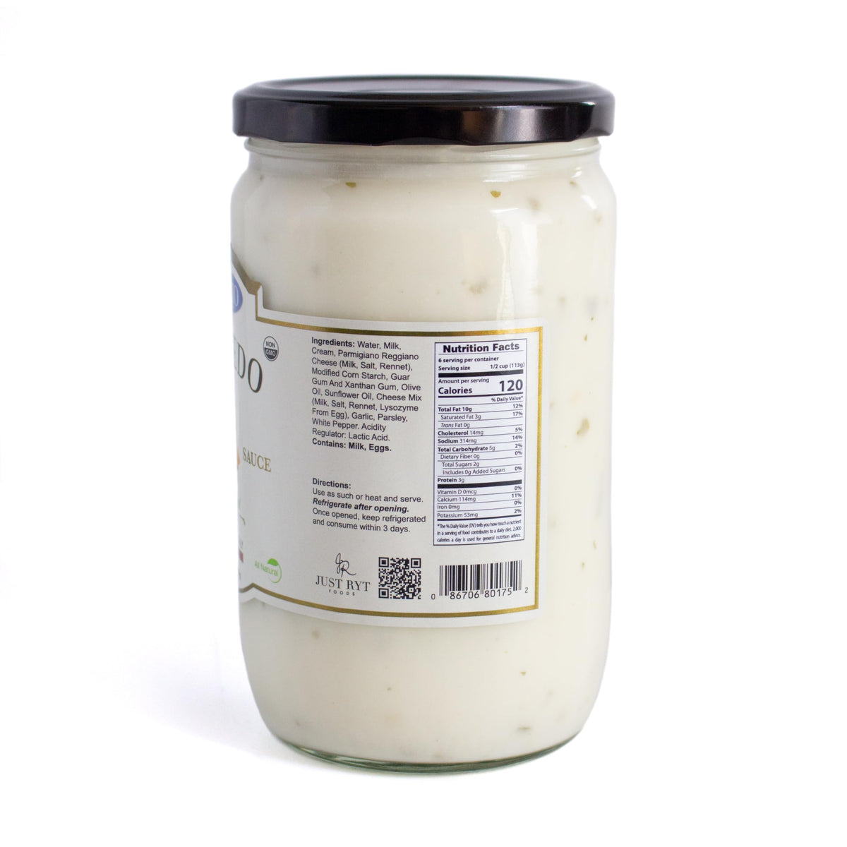 Giusto Sapore Traditional Italian Pasta Sauce 24oz - All Natural Non GMO Italian Premium Gourmet Brand - Made in Italy and Family Owned (Alfredo