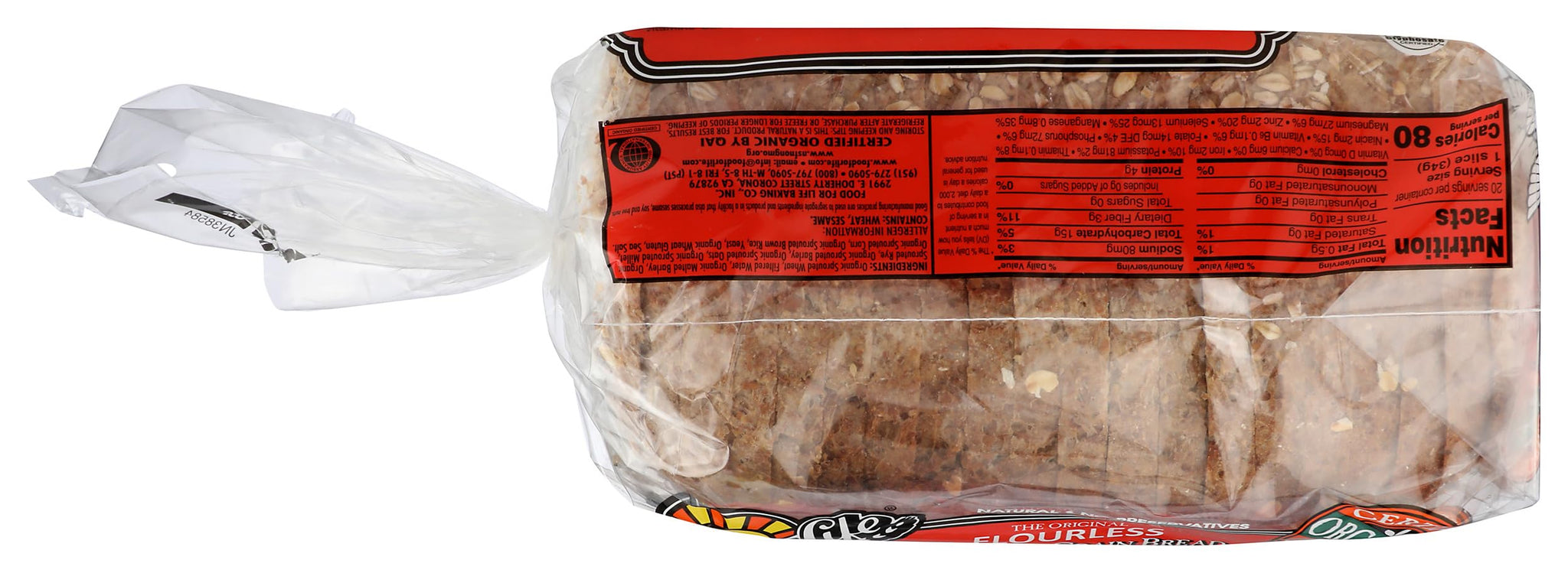Food for Life Organic 7 Sprouted Whole Grain Bread, 24 OZ