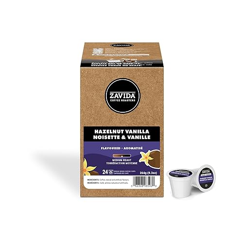 Zavida Coffee Hazelnut Vanilla Single Servce Coffee, Compatible with Keurig K-Cup Brewers, 24-Count