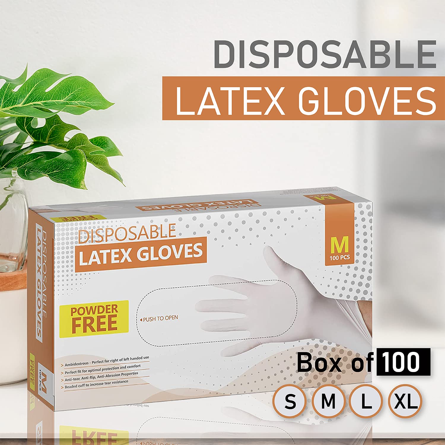 SPRINGCARE Disposable Latex Gloves, Powder Free (100 Gloves Per Box) (Extra Large)