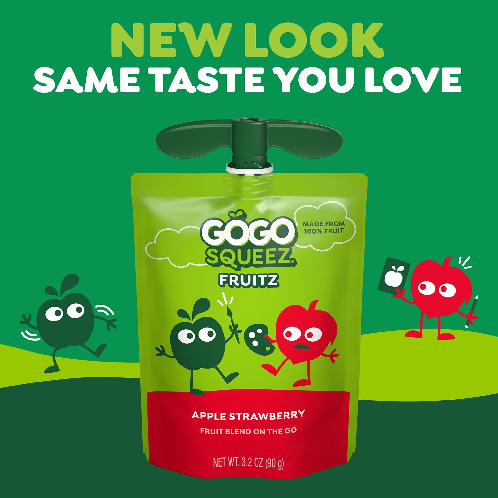 GoGo squeeZ Applesauce and Fruit Puree, Apple Strawberry, 3.2 oz (Pack of 12), Unsweetened Fruit Snacks for Kids, Gluten Free, Nut Free and Dairy