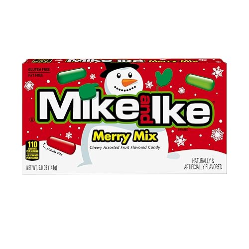 Mike & Ike, Merry Mix Theater Box - Christmas Candy, 5 Ounce