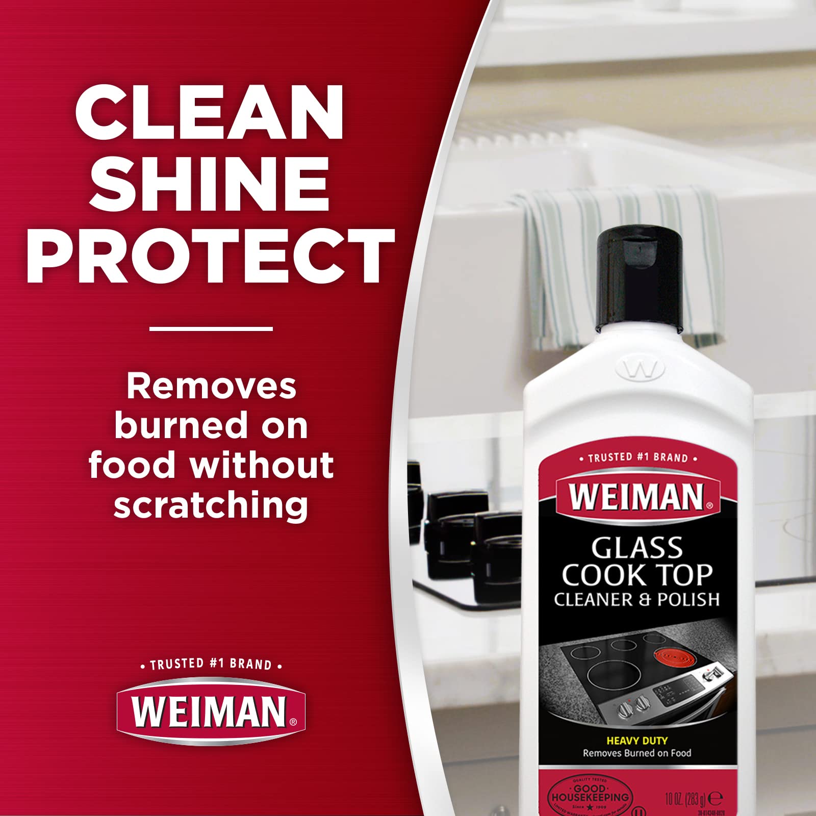 Glass Cooktop Heavy Duty Cleaner and Polish - 20 Ounce - Non-Abrasive No Scratch Induction Glass Ceramic Stove Top Cleaner and Polish (20 Oz Single