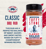 Tuffy Stone Classic BBQ Rub | 6x World Barbecue Grand Champion | Savory Rib Rub | Brisket Rub | Smoky BBQ Seasoning | 10 oz Shaker