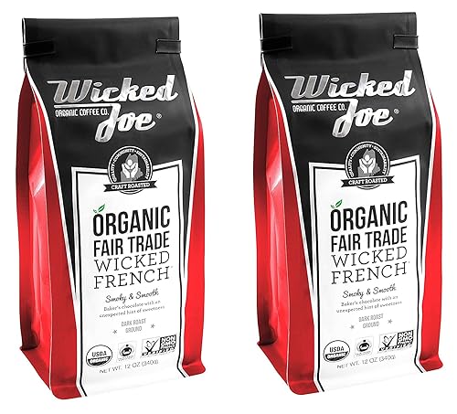 Wicked Joe Coffee Wicked French Ground, 12 oz, Red New 2-PACK