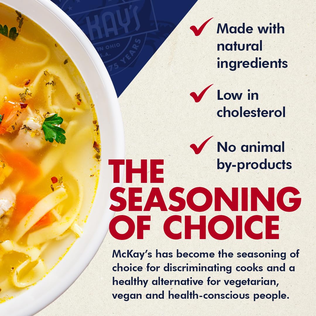 McKay's Chicken and Beef Flavored Soup Seasoning, Gluten Free, Vegetarian Instant Broth, Bullion Powdered Seasoning, Good on Meats, Veggies or in