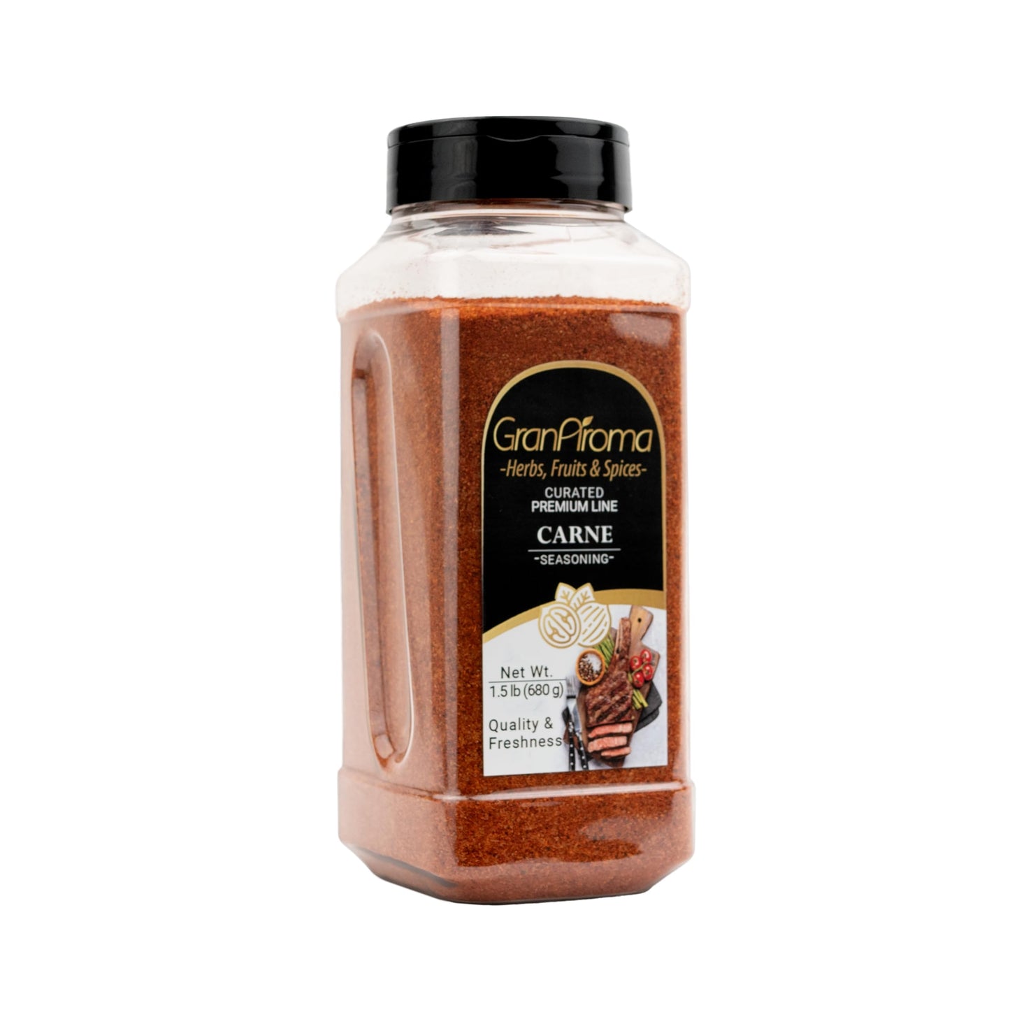 GranAroma Carne Seasoning, Authentic Spice Blend, Delicious Taste, Dry Rubs & Meat Dishes (1.5 Pound)