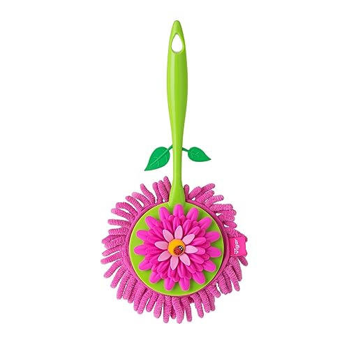 Vigar Flower Power Microfiber Duster with Non-Slip Handle - Washable Reusable Duster Head, Dust Cloth for Cleaning Furniture and Delicate Surfaces