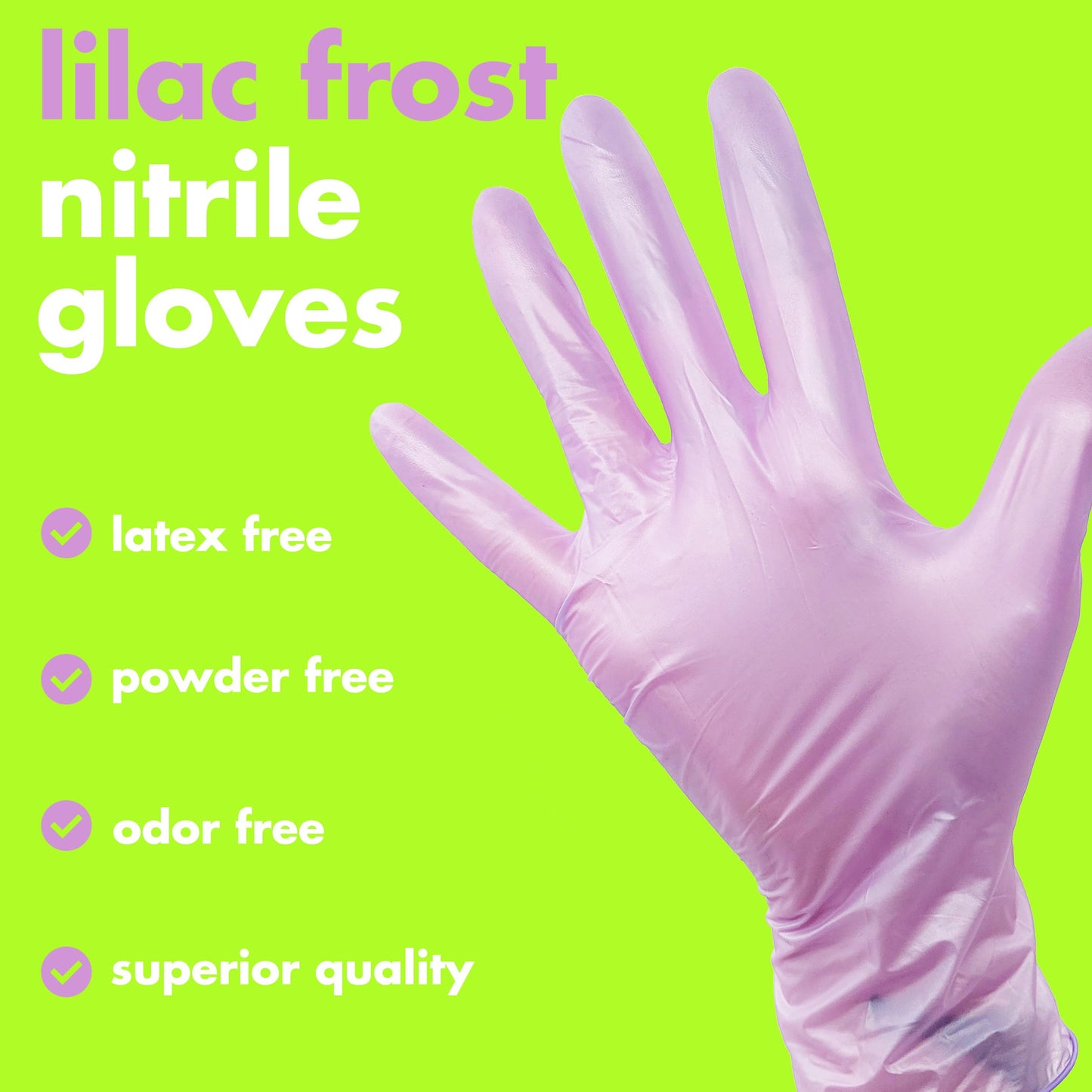 Colortrak Disposable Nitrile Gloves, Pink, Luminous Collection Lilac Frost Latex-Free, Powder-Free Hair Color Gloves for Chemical Processing & Salon