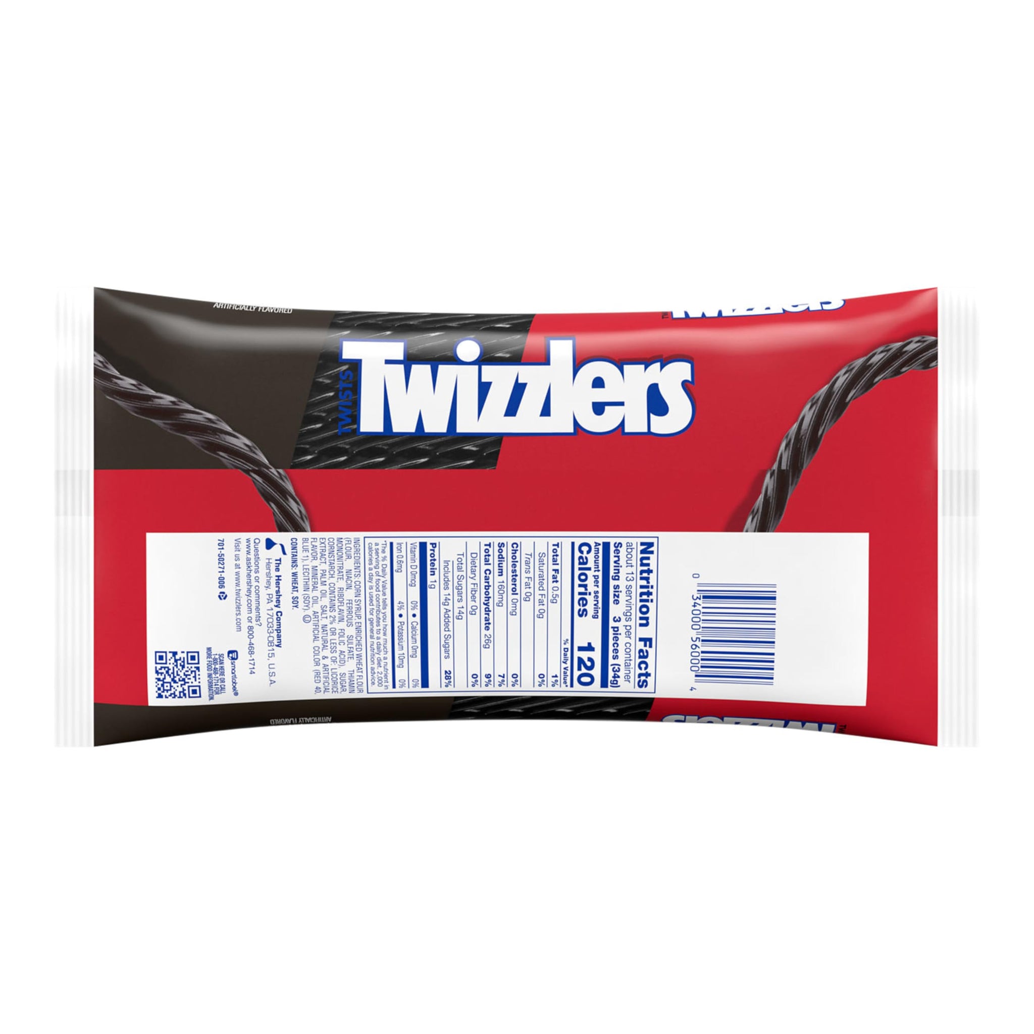 TWIZZLERS Twists Licorice Flavored Licorice Style, Chewy Candy Bag, 16 oz