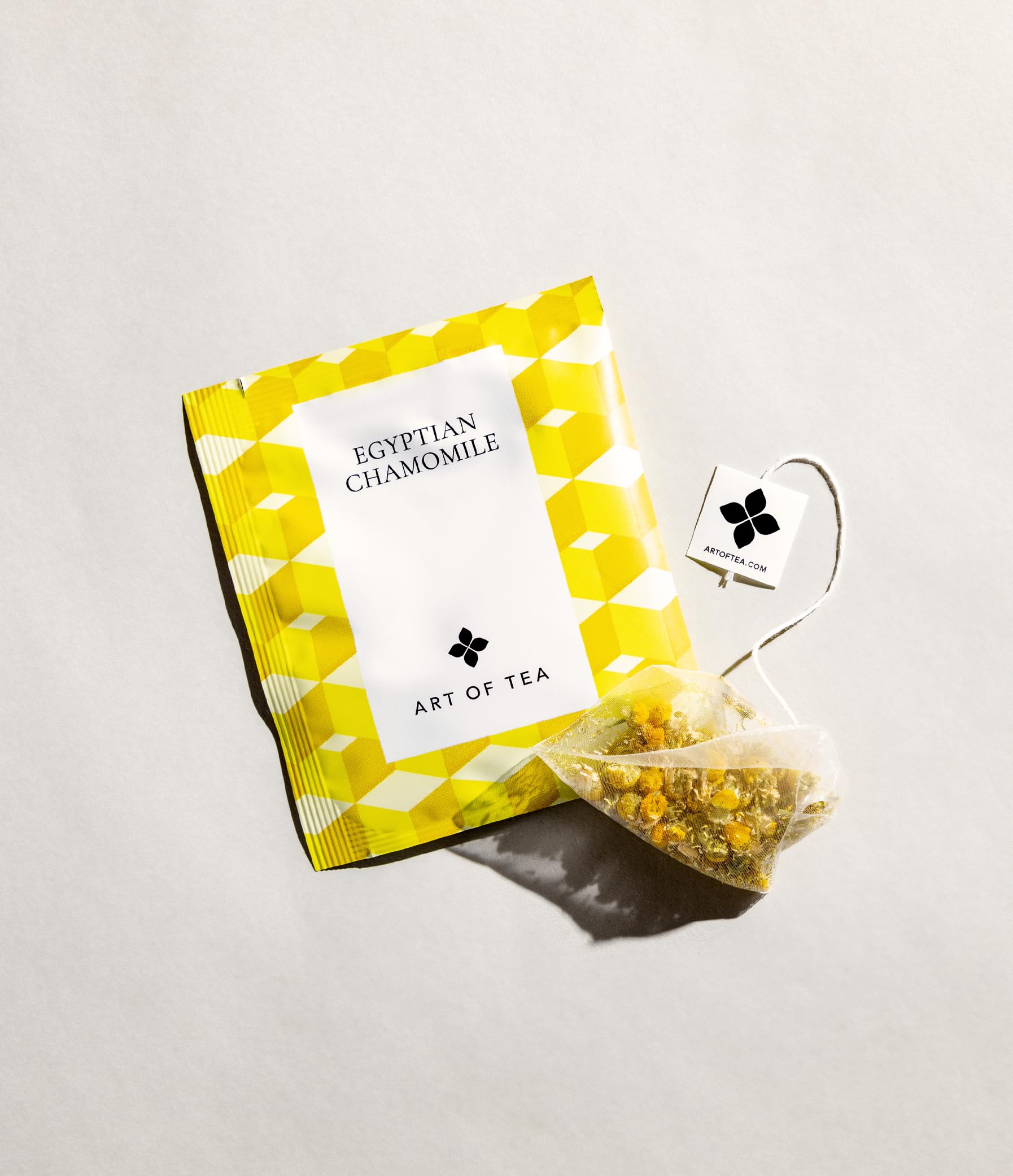 Art of Tea | Organic Egyptian Chamomile Tea Bags - Caffeine Free Herbal Teas | 50 Pyramid Tea Bag Sachets | Chamomile Tea Organic Naturally Decaf Tea