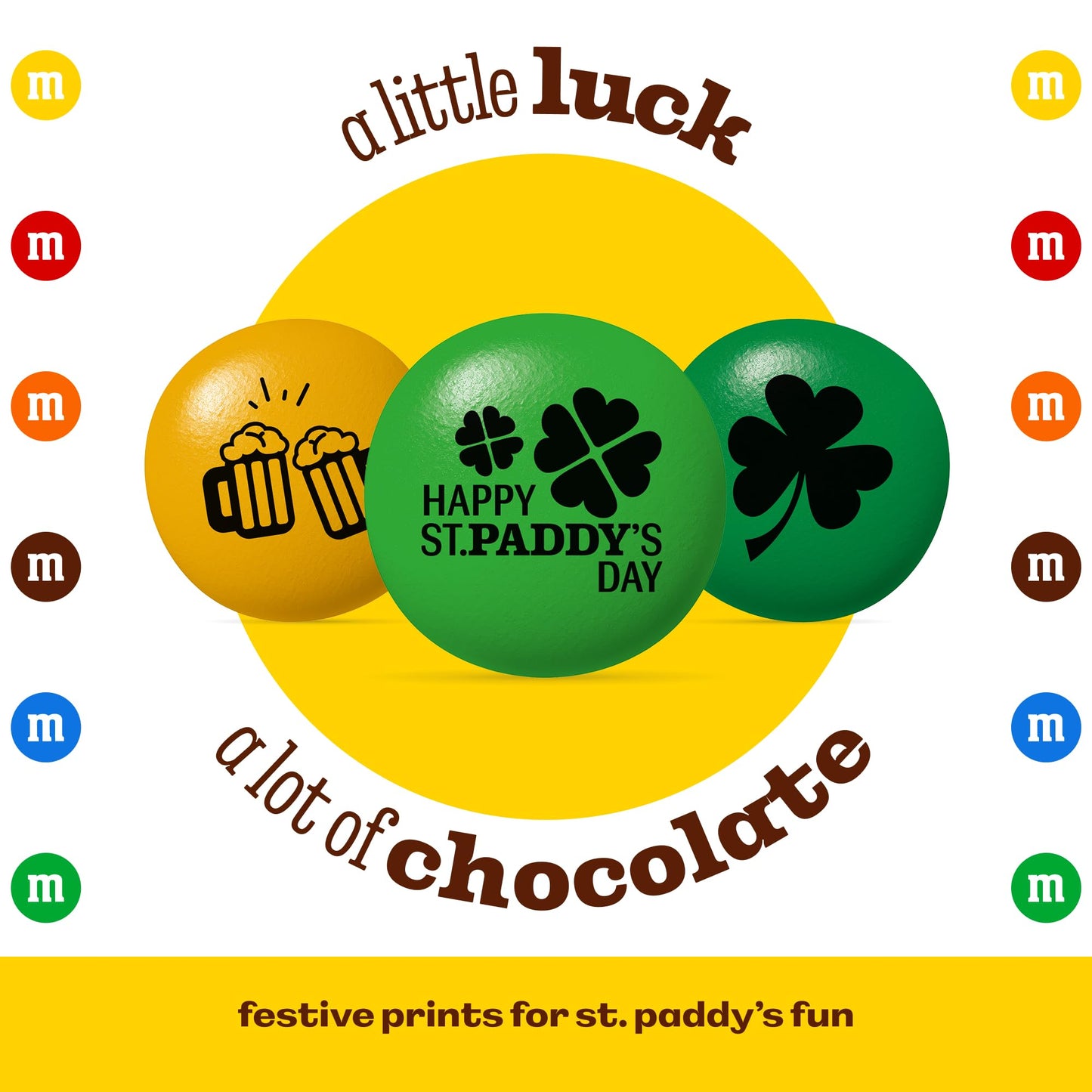 M&M’S WORLD Milk Chocolate St. Patrick's Day Party Favors (30 Pack), Printed M&M'S With St. Patrick's Day Themed Icons, Perfect For St. Patrick's Day