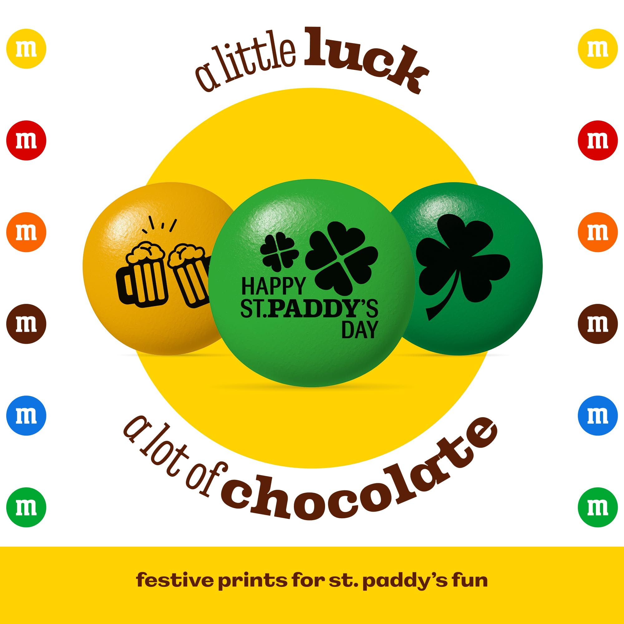 M&M’S WORLD Milk Chocolate St. Patrick's Day Party Favors (30 Pack), Printed M&M'S With St. Patrick's Day Themed Icons, Perfect For St. Patrick's Day