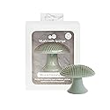 ezpz Mushroom Sponge (Sage) - Odor-Resistant Kitchen Sponge with Soft Bristles, Non-Slip Handle, Suction Base - Gently Cleans Pans, Dishes and Feeding