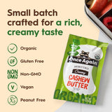 Once Again Organic Cashew Butter Packets - Individual Nut Butter Packets - No Sugar or Salt Added Snack Pouches - Single Serve Squeeze Packs - Vegan