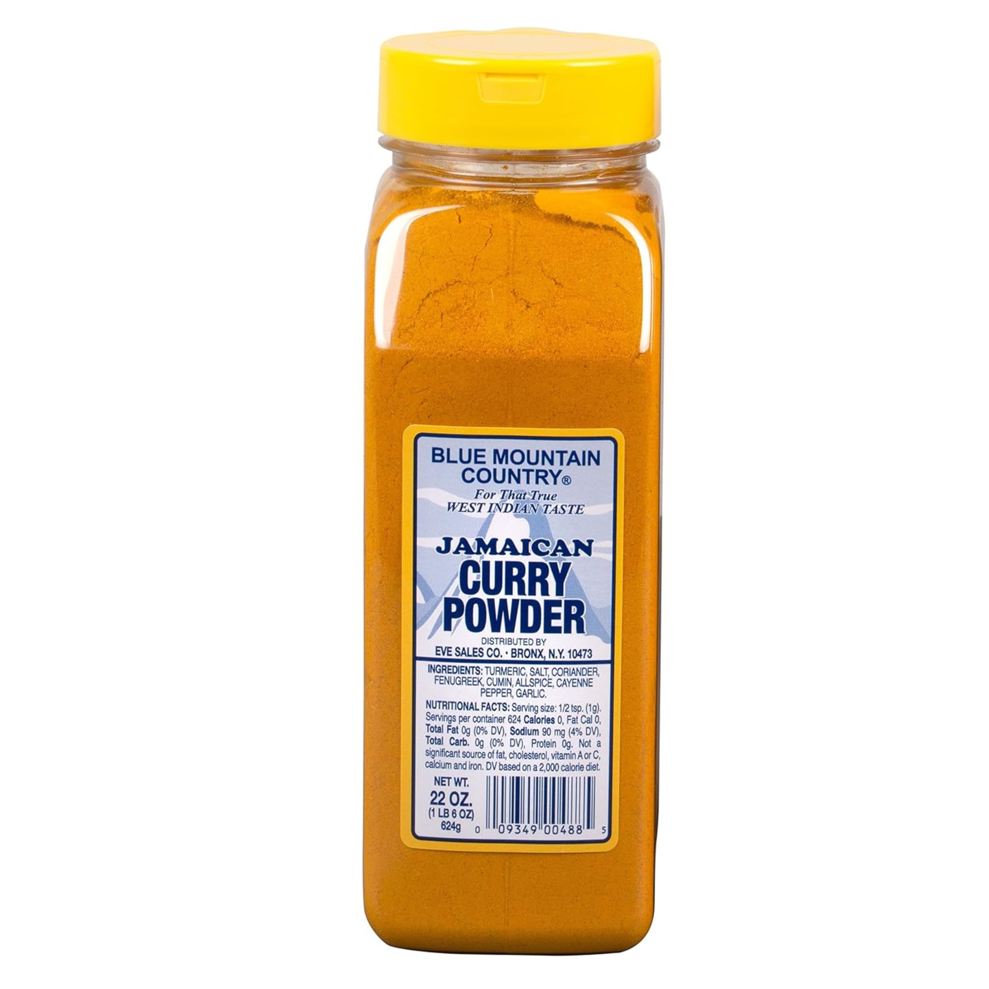 Blue Mountain Country Jamaican Curry Powder - 22 oz Shaker Bottle | Authentic West Indian Curry Spice Blend for Meat, Seafood, Vegetables & More