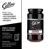 Collins Bourbon Cocktail Cherries - Drinks Garnish for Manhattan or Old Fashioned Cocktails and Desserts, Made with Award Winning Whiskey, 11 Ounce
