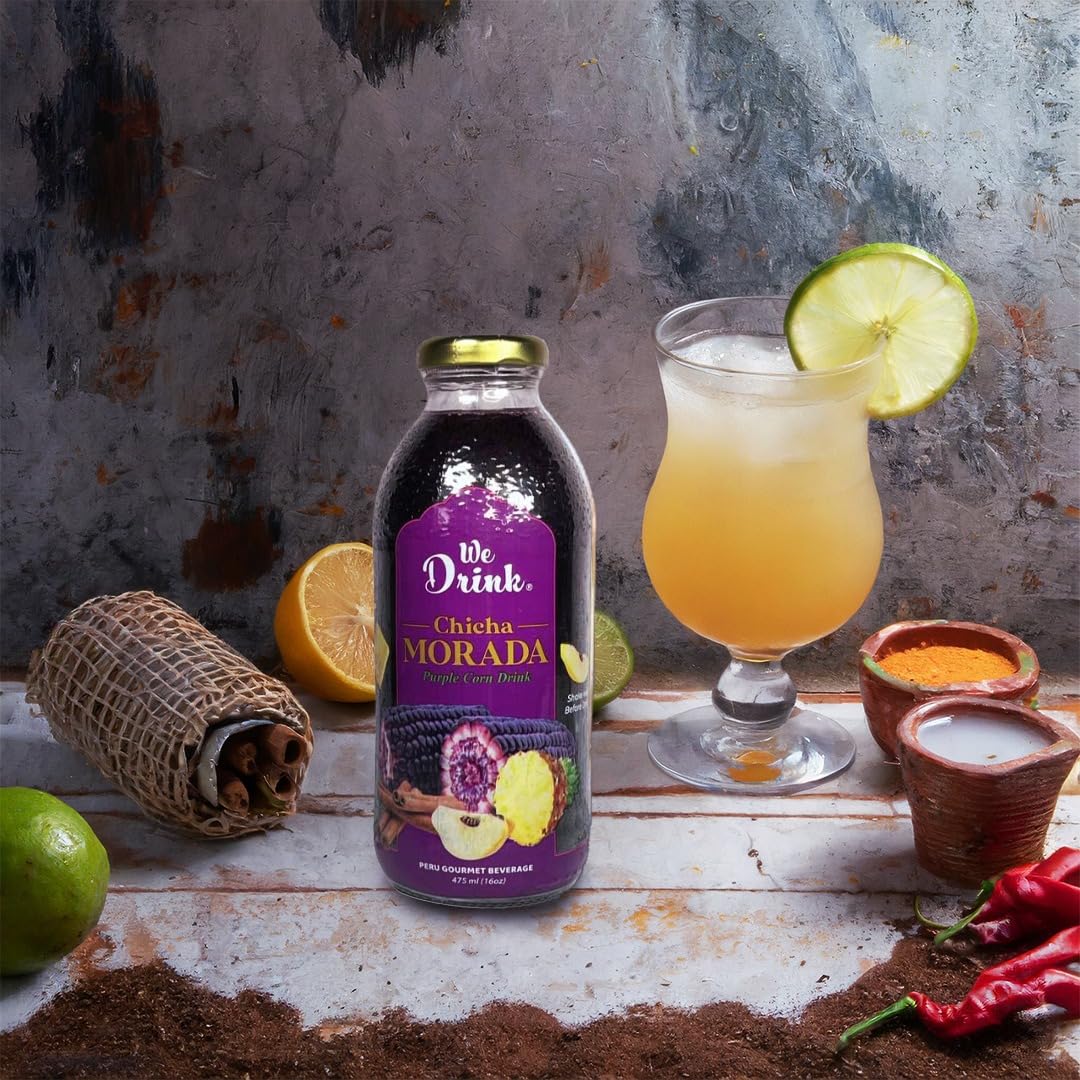 We Drink Chicha Morada Peruvian Drink Purple Corn Juice - 12 Pack - 16 Fl.oz. Each