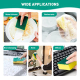 PuoWeo 10-Pack Heavy Duty Scrub Sponges, Non-Scratch Kitchen Sponge with Durable Scouring Pad, Dual-Sided Cleaning Reusable Sponge for Dishes, Pots
