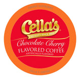 Cella's Chocolate Cherry Coffee Pods Compatible with Keurig K Cup Brewers, Medium Roast Flavored Coffee, Smooth Single Serve Pods for Home and Office