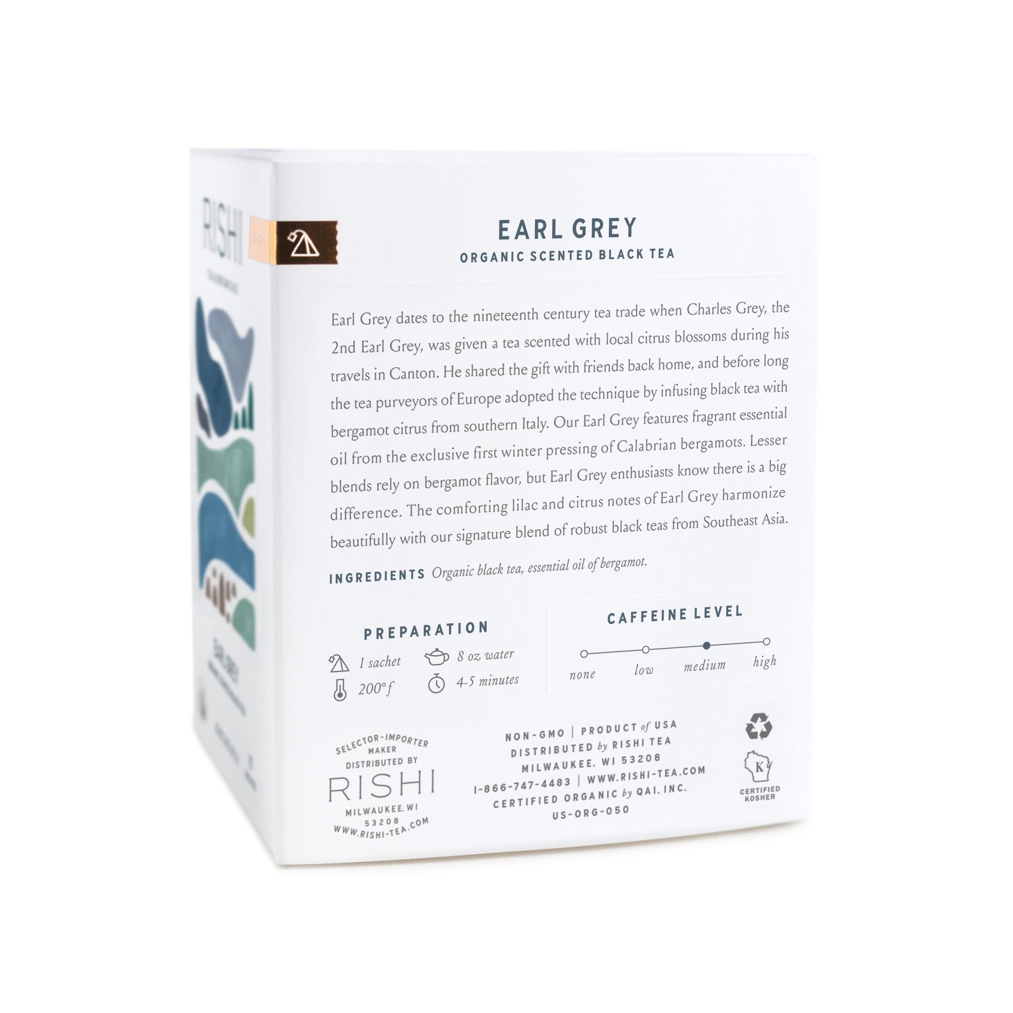 Rishi Tea Earl Grey Herbal Tea | Immune Support, USDA Certified Organic, Fair Trade Black Tea, Antioxidants, Caffeinated, Citrus Flavors for Taste |