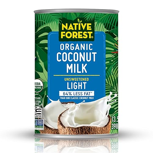 Native Forest Organic Light Coconut Milk - Canned Organic Coconut Milk, Unsweetened - 13.5 Fl Oz (Pack of 12)