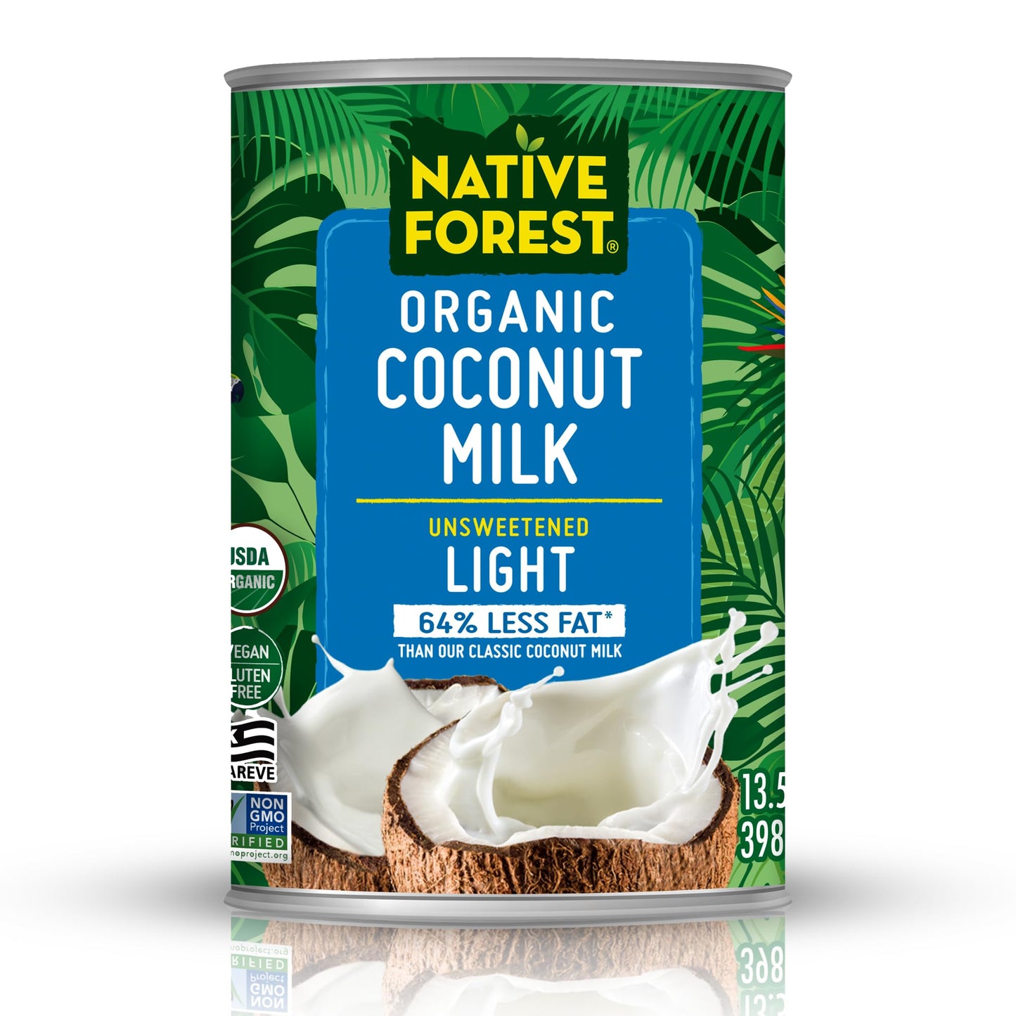 Native Forest Organic Light Coconut Milk - Canned Organic Coconut Milk, Unsweetened - 13.5 Fl Oz (Pack of 12)