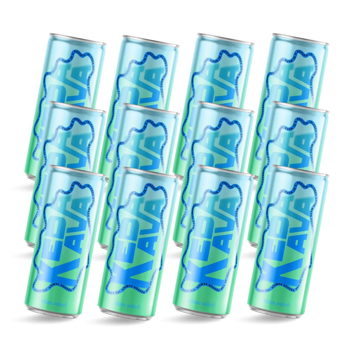 Sparkling Kava Drink For Calming, Relaxation & Better Mood | Non-Alcoholic Alternative With Kava Root Extract & Real Natural Flavors | 12oz cans | (12