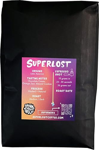 Superlost Supernova Espresso, Dark Roast, Ground for Drip Brewers, Bold Chocolatey Morning Energy Boost