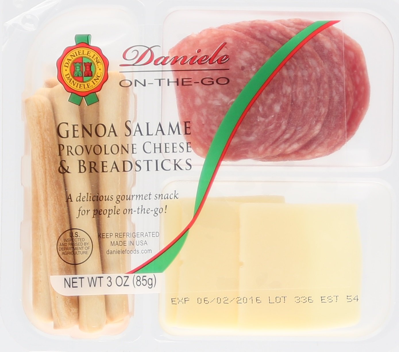 Daniele On-The-Go Genoa Salame Provoone Cheese & Bread Sticks, 3 oz