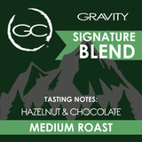 Gravity Coffee, Signature Blend (Medium Roast) 12oz Bag of Whole Beans, Notes of Hazelnut and Chocolate, Bold and Smooth Flavor