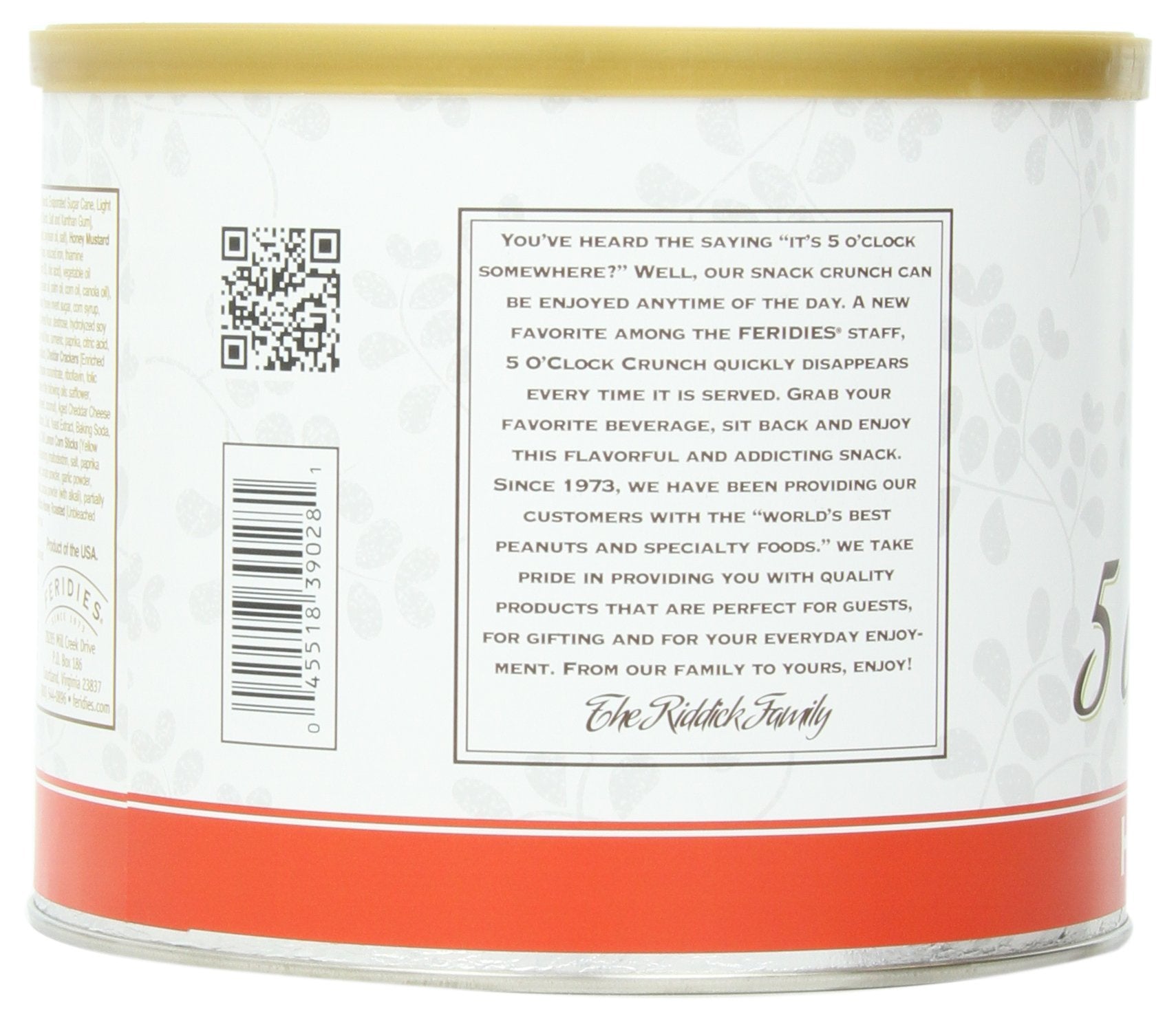FERIDIES 5 O'Clock Crunch Snack Mix, Honey Cheddar, 28 Ounce Can